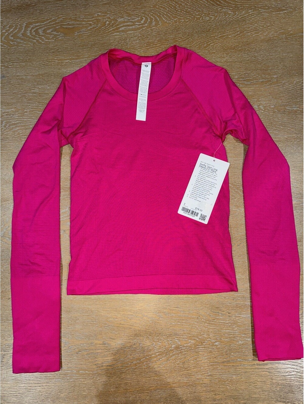 Lululemon Swiftly Tech Long-Sleeve Shirt 2.0 *Waist Length SIZE 2 Pink Flare NWT